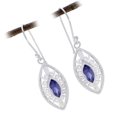 Iolite-French-Ling-Solitaire-Dangle-Blue-Silver-Earring