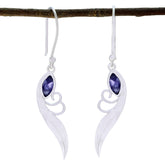 Iolite-Middle-Eastern-Charlotte-Solitaire-Dangle-Blue-925-Silver-Earring