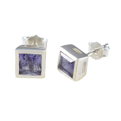 Iolite-American-Aiko-Solitaire-Stud-Blue-Silver-Earring