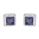 Iolite-German-Patricia-Solitaire-Stud-Blue-Sterling-Silver-Earring
