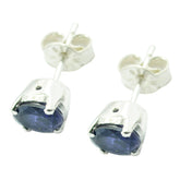 Iolite-African-Ella-Solitaire-Stud-Blue-Silver-Earring