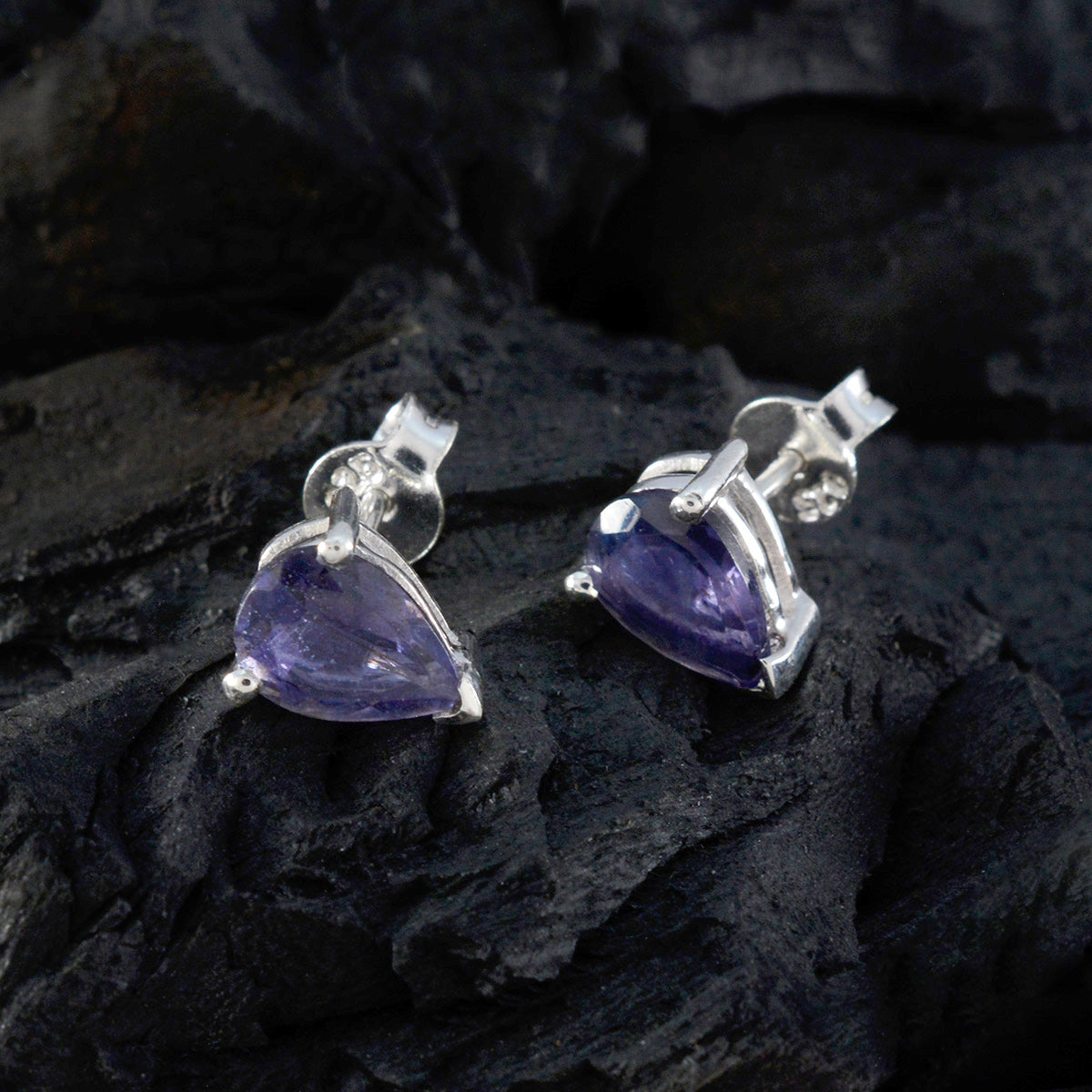 Iolite-African-Daniela-Solitaire-Stud-Blue-Sterling-Silver-Earring