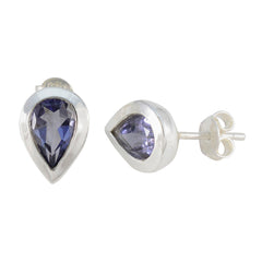 Iolite-African-Luisa-Solitaire-Stud-Blue-925-Sterling-Silver-Earring