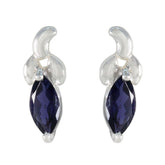 Iolite-Latin-American-Rosa-Solitaire-Stud-Blue-925-Silver-Earring