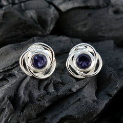 Iolite-American-Mei-Solitaire-Stud-Blue-Sterling-Silver-Earring