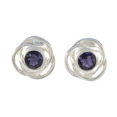 Iolite-American-Mei-Solitaire-Stud-Blue-Sterling-Silver-Earring