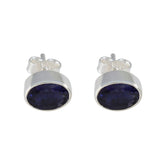 Iolite-African-Ava-Solitaire-Stud-Blue-925-Silver-Earring