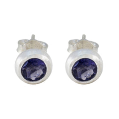 Iolite-Mexican-Elena-Solitaire-Stud-Blue-925-Silver-Earring
