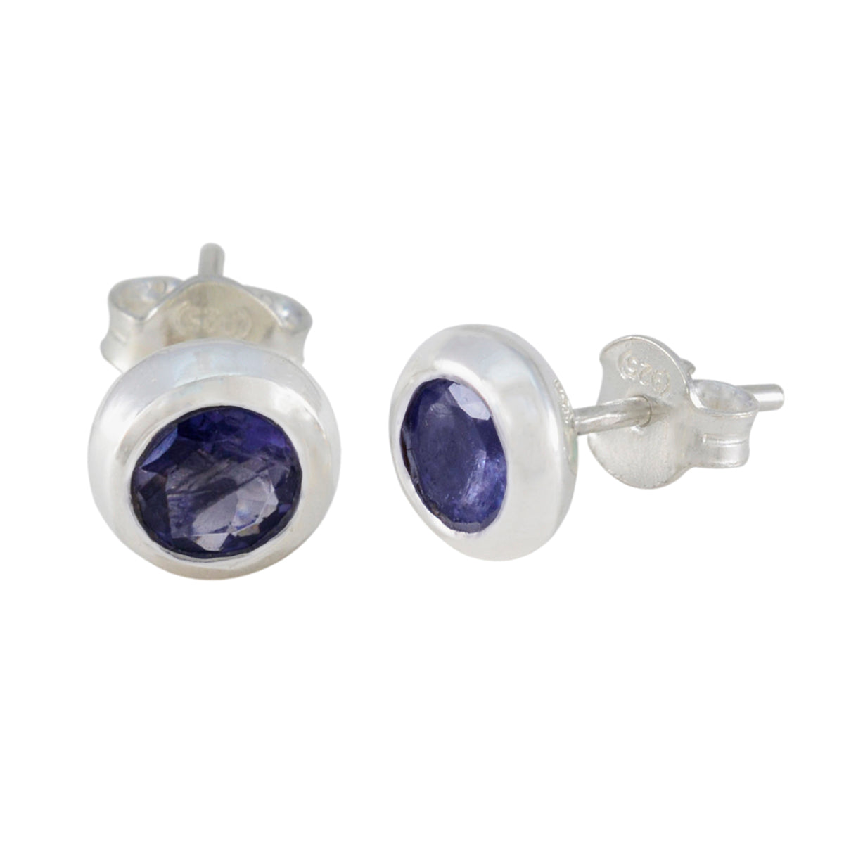 Iolite-Mexican-Elena-Solitaire-Stud-Blue-925-Silver-Earring