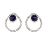 Iolite-American-Fernanda-Solitaire-Stud-Blue-92.5-Silver-Earring