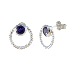 Iolite-American-Fernanda-Solitaire-Stud-Blue-92.5-Silver-Earring
