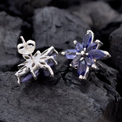 Iolite-Korean-Micaela-multiple-Stud-Blue-92.5-Silver-Earring