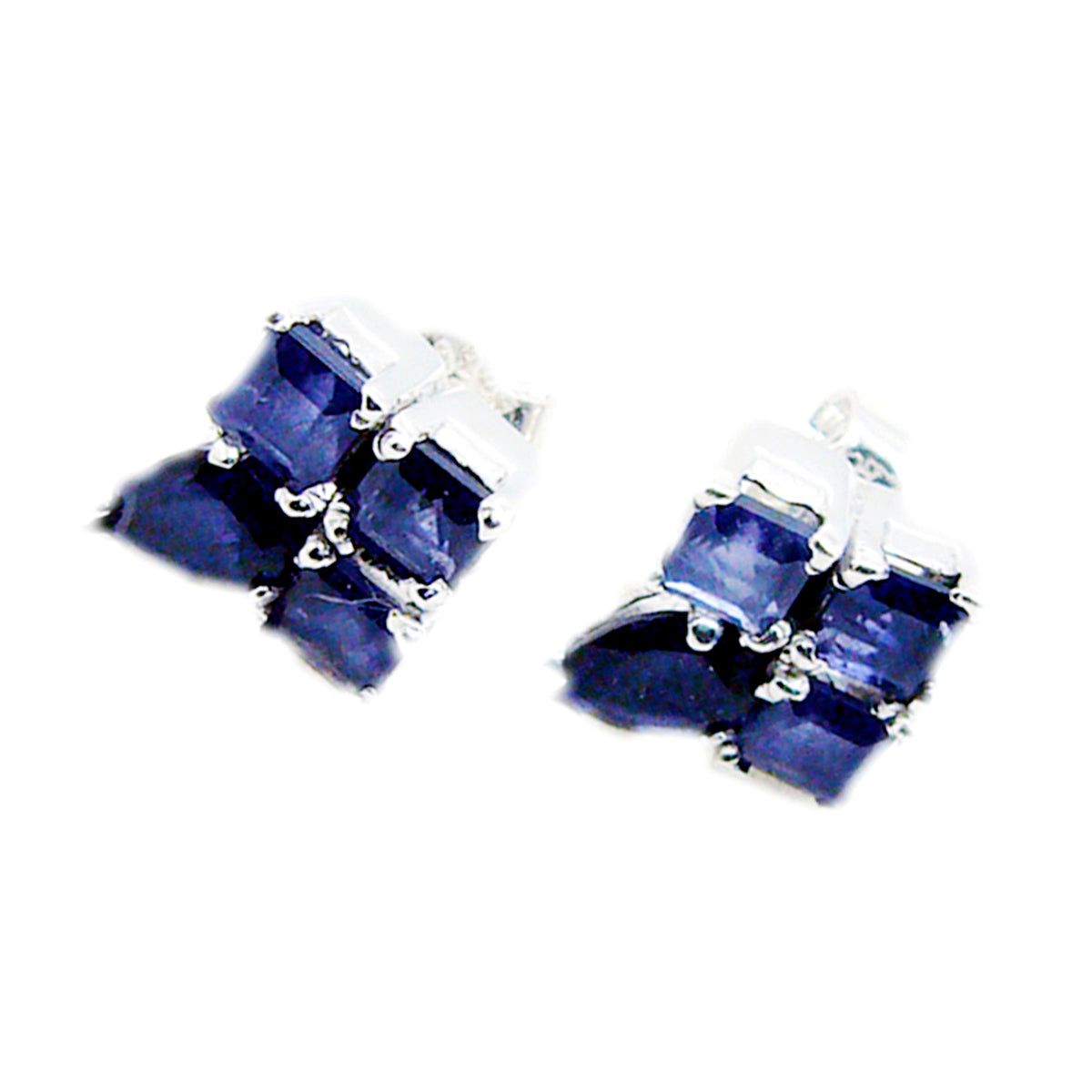 Iolith-Türkische-Freya-mehrere-Ohrstecker-Blau-Silber-Ohrring