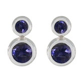 Iolite-Japanese-Eliza-Toi-et-Moi-Stud-Blue-925-Sterling-Silver-Earring