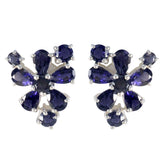 Iolite-Moroccan-Greta-multiple-Stud-Blue-Sterling-Silver-Earring