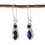 Iolite-African-Autumn-Toi-et-Moi-Dangle-Blue-925-Silver-Earring