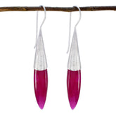 Indian-Ruby-Latin-American-Hina-Solitaire-Dangle-Red-Silver-Earring