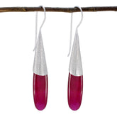 Indian-Ruby-Korean-Mei-Solitaire-Dangle-Red-925-Sterling-Silver-Earring