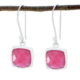 Indian-Ruby-French-Harper-Solitaire-Dangle-Red-925-Sterling-Silver-Earring