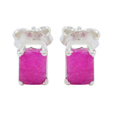 Indian-Ruby-African-Ida-Solitaire-Stud-Red-925-Sterling-Silver-Earring