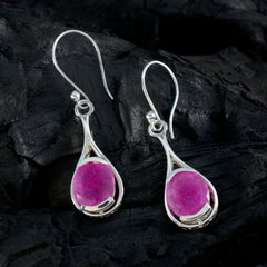 Indian-Ruby-Egyptian-Isabel-Solitaire-Dangle-Red-925-Silver-Earring