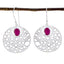 Indian-Ruby-Korean-Isabelle-Solitaire-Dangle-Red-925-Sterling-Silver-Earring