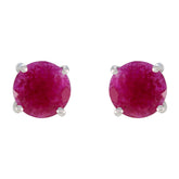 Indian-Ruby-Russian-Lili-Solitaire-Stud-Red-925-Silver-Earring