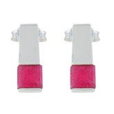 Indian-Ruby-Latin-American-Lili-Solitaire-Stud-Red-92.5-Silver-Earring