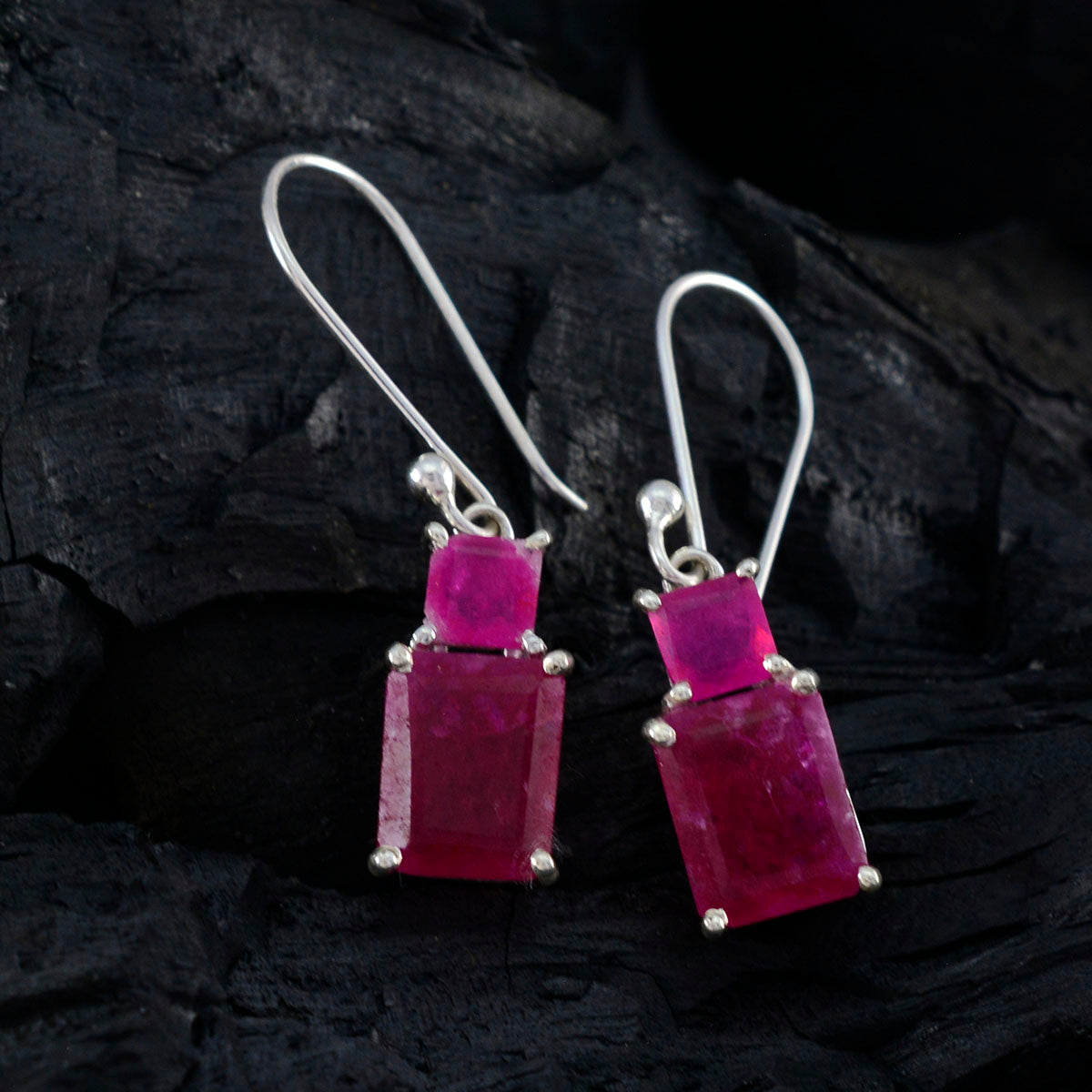 Indian-Ruby-Korean-Sofía-Toi-et-Moi-Dangle-Red-92.5-Silver-Earring