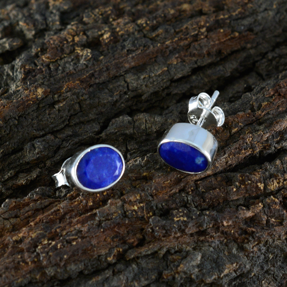 Indian-Blue-Sapphire-American-Ying-Solitaire-Stud-Blue-925-Silver-Earring