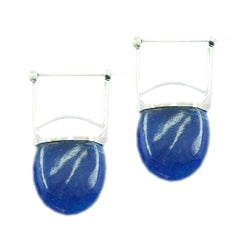 Multi-Korean-Luna-Solitaire-Stud-multicolor-Silver-Earring