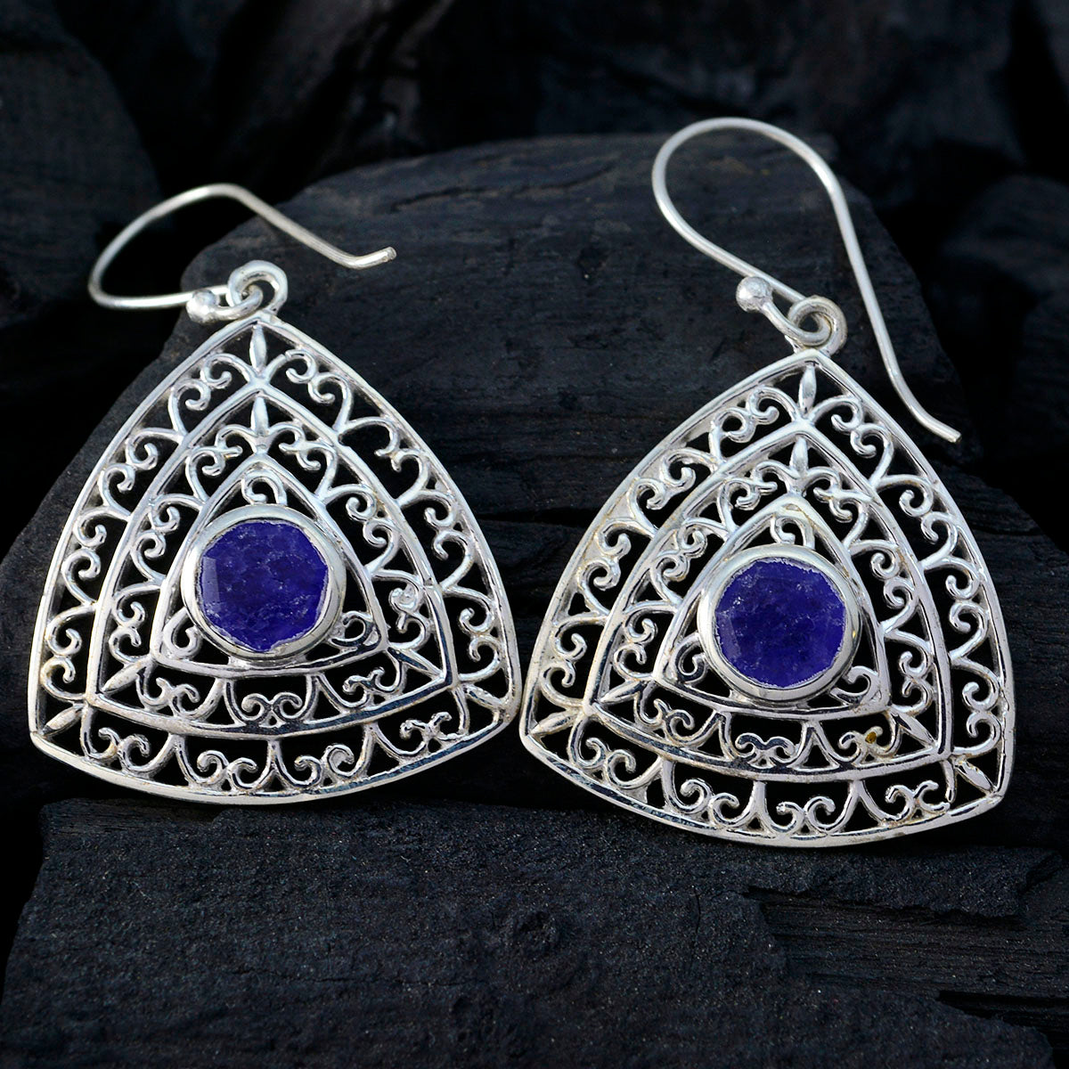 Multi-French-Nova-Solitaire-Dangle-multicolor-925-Silver-Earring