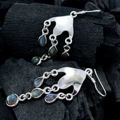 Labradorit-Türkisch-Sofia-Mehrfach-Ohrhänger-Grau-92,5-Silber-Ohrring