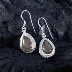 Labradorite-French-Violet-Solitaire-Dangle-Gray-Silver-Earring