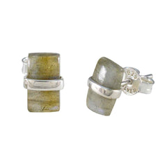 Labradorite-Russian-Ling-Solitaire-Stud-Gray-Sterling-Silver-Earring