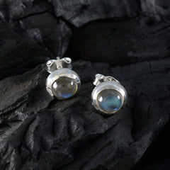Labradorite-American-Naomi-Solitaire-Stud-Gray-Silver-Earring