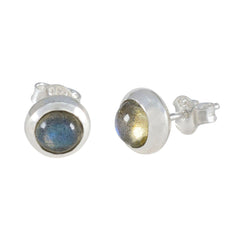 Labradorite-American-Naomi-Solitaire-Stud-Gray-Silver-Earring