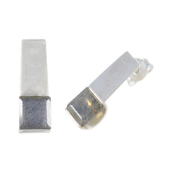 Labradorite-French-Lily-Solitaire-Stud-Gray-925-Sterling-Silver-Earring