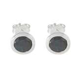 Labradorite-Middle-Eastern-Violet-Solitaire-Stud-Gray-Sterling-Silver-Earring