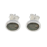 Labradorite-Spanish-Li-Lee-Solitaire-Stud-Gray-Sterling-Silver-Earring