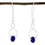 Lapis-Lazuli-Middle-Eastern-Pilar-Solitaire-Dangle-Blue-92.5-Silver-Earring