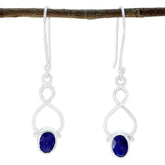 Lapis-Lazuli-Middle-Eastern-Pilar-Solitaire-Dangle-Blue-92.5-Silver-Earring