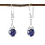 Lapis-Lazuli-Mexican-Charlotte-Solitaire-Dangle-Blue-Sterling-Silver-Earring