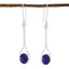 Lapis-Lazuli-German-Teresa-Solitaire-Dangle-Blue-Silver-Earring