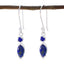 Lapis-Lazuli-Russian-Mila-Toi-et-Moi-Dangle-Blue-925-Sterling-Silver-Earring