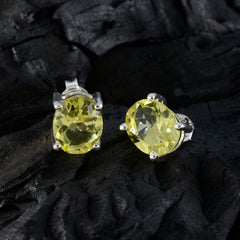 Lemon-Quartz-Spanish-Ines-Solitaire-Stud-Yellow-Sterling-Silver-Earring