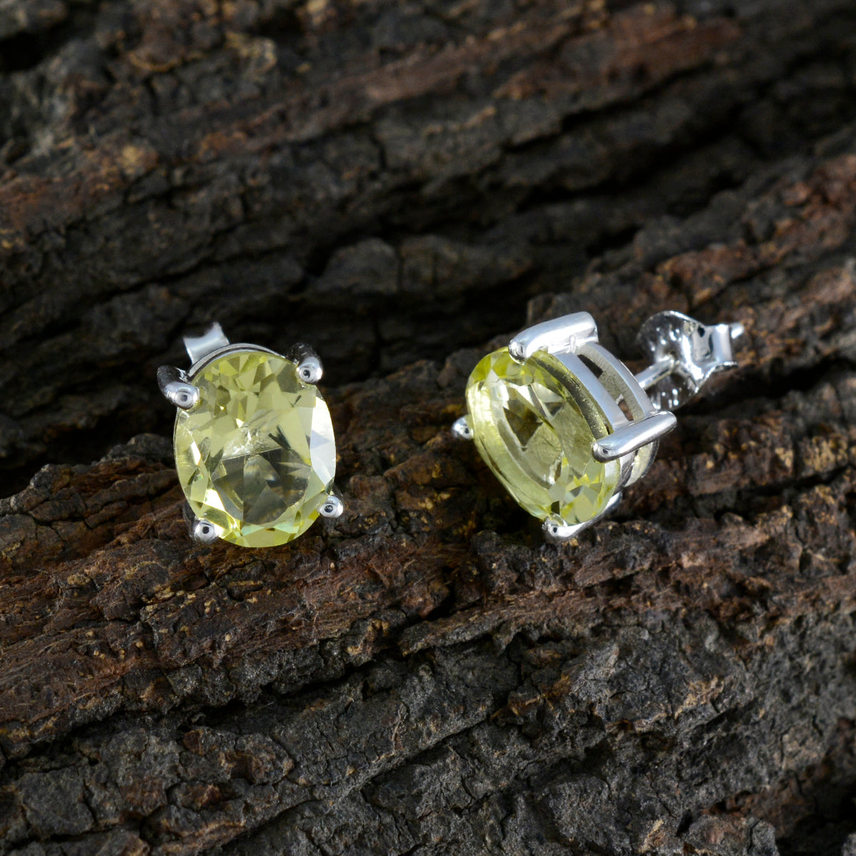 Lemon-Quartz-Spanish-Ines-Solitaire-Stud-Yellow-Sterling-Silver-Earring