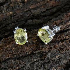 Lemon-Quartz-Spanish-Ines-Solitaire-Stud-Yellow-Sterling-Silver-Earring