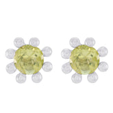 Lemon-Quartz-German-Isabella-Solitaire-Stud-Yellow-925-Sterling-Silver-Earring