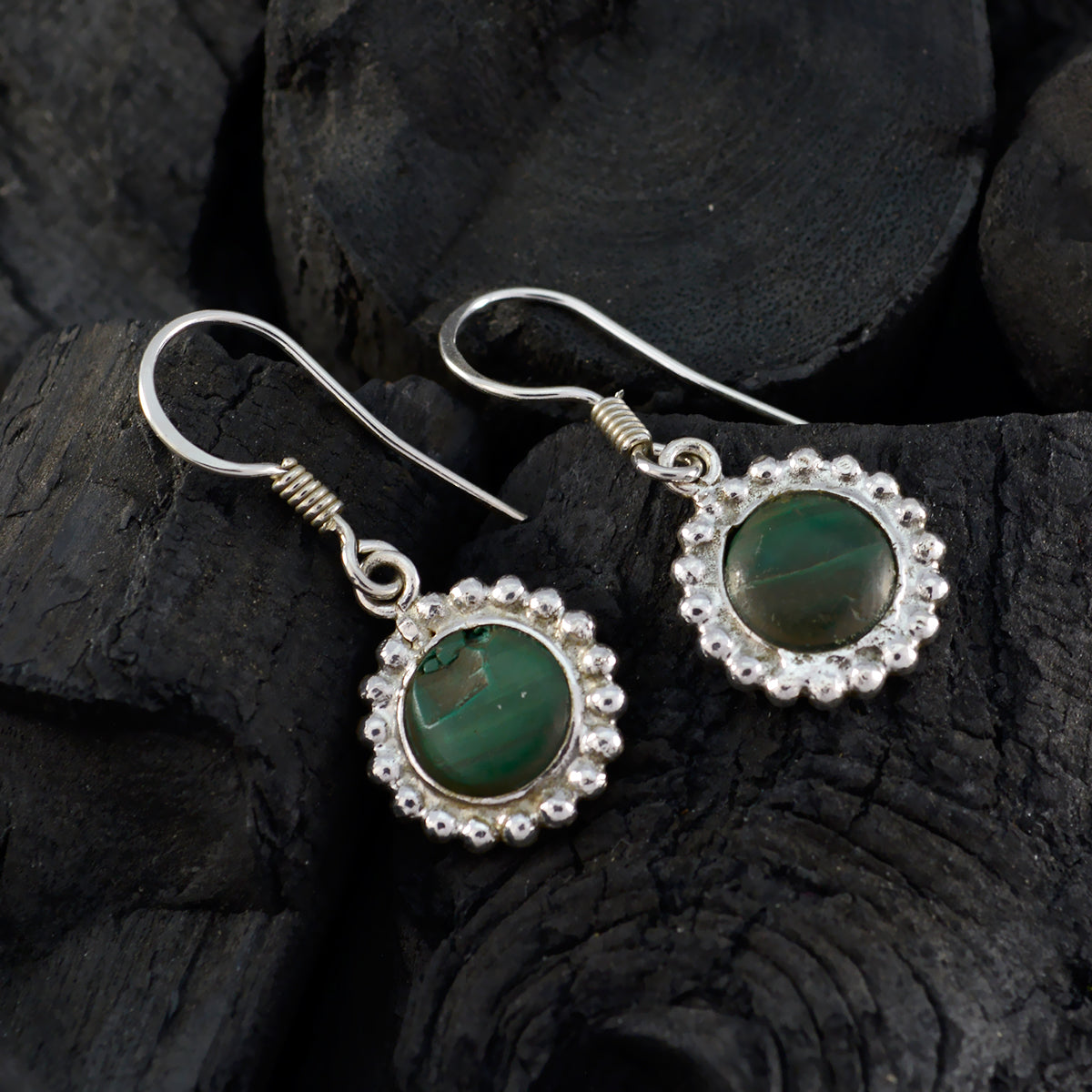 Malachite-Middle-Eastern-Renata-multiple-Dangle-Green-Silver-Earring